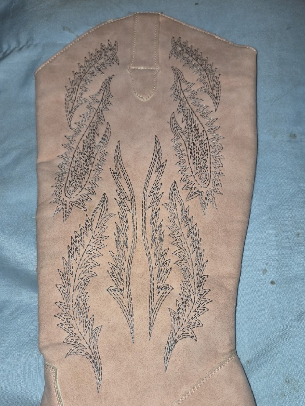 Suede Pink Western  Boot with Embroidered Detail - Picture 9 of 10